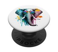 Fantastici amanti degli elefanti degli elefanti colorati PopSockets PopGrip Adesivo