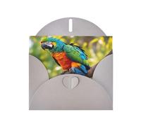 Fantastici biglietti di auguri con stampa di piume di pappagallo, con buste, vacanze, compleanni, matrimoni e tutte le occasioni