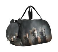 Fantastici Cavalli Astratti Da Corsa Borsa Sportiva da Nuoto e Palestra con Scomparto per Scarpe Borsa da Viaggio per Il Fine Settimana Borsone per Ragazzi