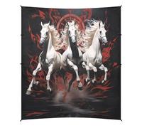 Fantastici Cavalli Da Corsa Tenda da Spiaggia Facile da Montare,Parasole per Campeggio con Sacchi di Sabbia,Palette e Picchetti Ideale per Picnic