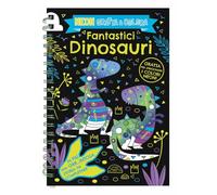 Fantastici dinosauri. Neon gratta e colora. Ediz. a colori. Ediz. a spirale. Con matita di legno