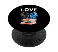 Fantastici draghi sul libro Love Books Libri di fiabe e animali PopSockets PopGrip Adesivo