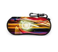 Fantastici fari per auto Occhiali da sole con motivo Custodia morbida Cerniera in neoprene portatile ultraleggera con custodia per occhiali con clip da cintura
