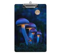 Fantastici funghi luminosi nella foresta Portablocco formato A4 Divertente lavoro estetico Studiando Lettera Portablocco standard 12,5×8,5 in faesite per l'aula scolastica Bambini che scrivono disegn