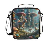 Fantastici mostri funghi borsa per il pranzo riutilizzabile isolata per ragazze bambini borsa termica portatile tracolla regolabile per scuola lavoro ufficio campeggio