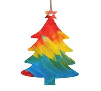 Fantastici ornamenti natalizi in legno con stampa a piuma di pappagallo, decorazioni per albero di Natale, 4 disegni: angelo, albero di Natale, pupazzo di neve, campana