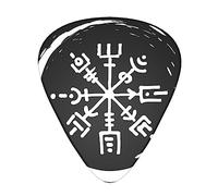 Fantastici plettri per chitarra Confezione da 12 W Box celluloide Fantastici plettri magia Viking Vegvisir bussola runica Regalo per uomini e donne Chitarristi Per chitarre acustiche elettrich