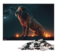 Fantastici puzzle quadrati a forma di leone da 1000 pezzi per adulti e puzzle in legno, gioco educativo, 1000 pezzi (75x50 cm)