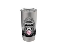 Fantastici schizzi artistici con animali Gorilla Bubblegum Bicchiere termico in acciaio inox doppia parete