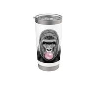 Fantastici schizzi artistici con animali Gorilla Bubblegum Bicchiere termico in acciaio inox doppia parete