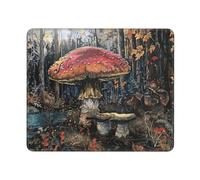 Fantastici tappetini per mouse da scrivania con foresta di funghi, antiscivolo, design ecologico per giochi e ufficio.