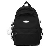 Fantastici zaini per la scuola, semplice zaino per studenti, campeggio, per adulti, grande capacità, tinta unita, nessun assorbimento d'acqua, zaini casual per ragazze adolescenti sotto i 5, Nero