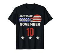 Fantastico 10 novembre Vintage USA Flag Classic 10 novembre Maglietta