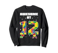 Fantastico 12 Anno Vecchio Blocco Building Mattoni Bambini Compleanno Felpa