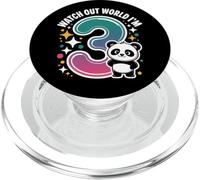 Fantastico 3 anni di compleanno carino Panda Ragazzi Ragazze PopSockets PopGrip per MagSafe