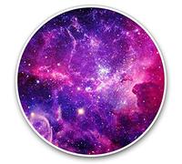 Fantastico adesivo in vinile (set da 2) 15 cm - Viola Galaxy Space Art Fun decalcomanie per computer portatili, tablet, bagagli, scrapbook, frigoriferi, ottimo regalo #21300