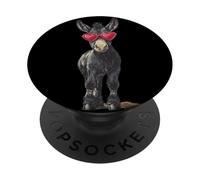 Fantastico adorabile asino con occhiali da sole a forma di cuore PopSockets PopGrip Adesivo