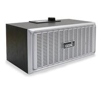 Fantastico altoparlante Bluetooth retrò in legno nero frontale argento 20W