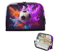 Fantastico astuccio con cerniera a forma di pallone da calcio, grande astuccio per matite e matite, grazioso astuccio per penne e pennarelli, per ragazze, arte floreale, forniture scolastiche preppy