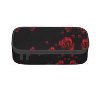 Fantastico astuccio grande per ragazze e ragazzi, astuccio estetico con scomparti multipli per adulti, organizer per cancelleria da ufficio, pratico per bambini, adolescenti, donne, uomini, Rosa Rossa