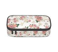 Fantastico astuccio grande per ragazze e ragazzi, astuccio estetico con scomparti multipli per adulti, organizer per cancelleria da ufficio, pratico per bambini, adolescenti, donne, uomini, Rosa Fiore