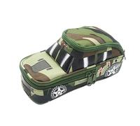 Fantastico astuccio per matite da auto, motivo fumetto, astuccio mimetico per auto, organizer moderno, alla moda, multiuso, elegante astuccio per penne colorate, graffette, Verde militare, Refer to