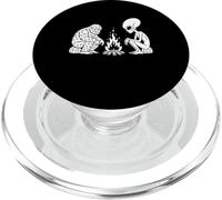 Fantastico Bigfoot e Alien Claus seduti accanto a un falò di PopSockets PopGrip per MagSafe