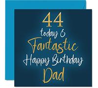 Fantastico biglietto di auguri 44° compleanno papà - 44 Today & Fantastic - Biglietto di auguri di compleanno papà da figlia figlio figlio regalo di compleanno papà 145mm