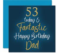 Fantastico biglietto di auguri 53° compleanno papà - 53 Today & Fantastic - Biglietto di auguri di compleanno papà da figlia figlio figlio regalo di compleanno papà 145mm