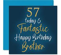 Fantastico biglietto di auguri 57° compleanno fratello - 57 oggi e fantastico - biglietto di auguri fratello di sorella fratello regalo di compleanno 145mm regalo fratello