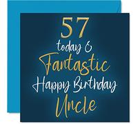 Fantastico biglietto di auguri 57° compleanno zio - 57 oggi e fantastico - biglietto di auguri di compleanno zio da nipote zio nipote zio e compleanno 145mm regalo zio