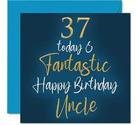Fantastico biglietto di auguri il 37° compleanno zio - 37 oggi e fantastico - Biglietto di auguri di compleanno zio da nipote zio nipote zio e compleanno 145mm regalo zio