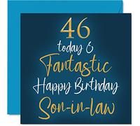 Fantastico biglietto di auguri il 46° compleanno genero - 46 oggi e fantastico - Biglietto di auguri genero da suoceri regalo di compleanno figlio 145mm regalo genero