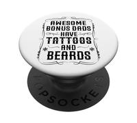 Fantastico bonus papà hanno tatuaggi e barbe - Inked papà PopSockets PopGrip Adesivo