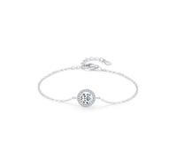 Fantastico bracciale da donna con collana rotonda realizzata in laboratorio con diamanti 0,6 carati in argento bianco 18 carati 19 + 3 cm