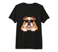 Fantastico Bulldog con Occhiali da Sole per Amante dei Cani Maglietta Premium
