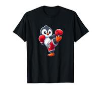 Fantastico Cartone Animato Pinguino Kickboxer Boxing Fun Maglietta
