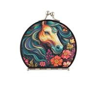 Fantastico Cavallo Di Fiori D'Arte Ad Acquerello Specchietto per Trucco Mini Pocket Specchi Compatti Cosmetico Specchio da Trucco per Ragazze Donne