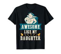 Fantastico come mia figlia per Daddy Protector Hero Lion Jesus Maglietta