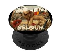Fantastico costume belga per gli amanti del leone e della città PopSockets PopGrip Adesivo