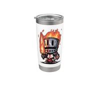 Fantastico costume da cavaliere fiamme per gli amanti del fuoco Bicchiere termico in acciaio inox doppia parete