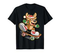 Fantastico Costume da Partner Nikolaus Xmas Santa Skateboard Maglietta
