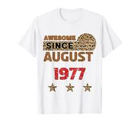 Fantastico da agosto 1977, stampa leopardata, compleanno di agosto Maglietta