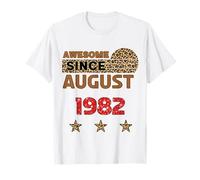 Fantastico da agosto 1982, stampa leopardata, compleanno di agosto Maglietta