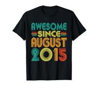 Fantastico da agosto 2015 anni decimo compleanno divertente vintage Maglietta