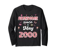 Fantastico da Maggio 2000 Fiori 2000 Maggio Compleanno Maglia a Manica