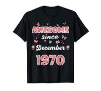 Fantastico dal Dicembre 1970 Fiori 1970 Dicembre Compleanno Maglietta