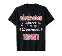Fantastico dal Dicembre 1981 Fiori 1981 Dicembre Compleanno Maglietta