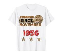 Fantastico dal novembre 1956, stampa leopardata per il compleanno di novembre Maglietta