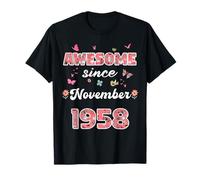 Fantastico dal novembre 1958 fiori 1958 Novembre Compleanno Maglietta